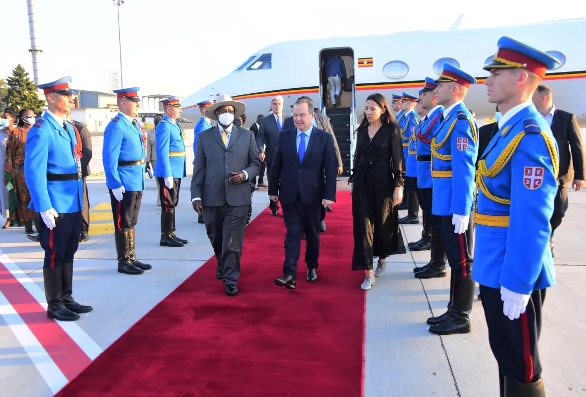 President Museveni arrives in Serbia for a two-day official visit