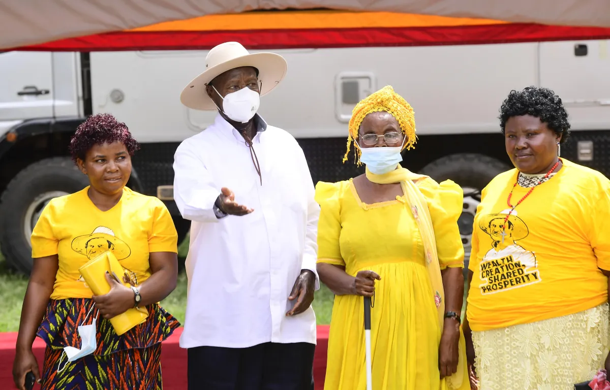 President Museveni hails visually impaired farmer for transforming her life through PDM