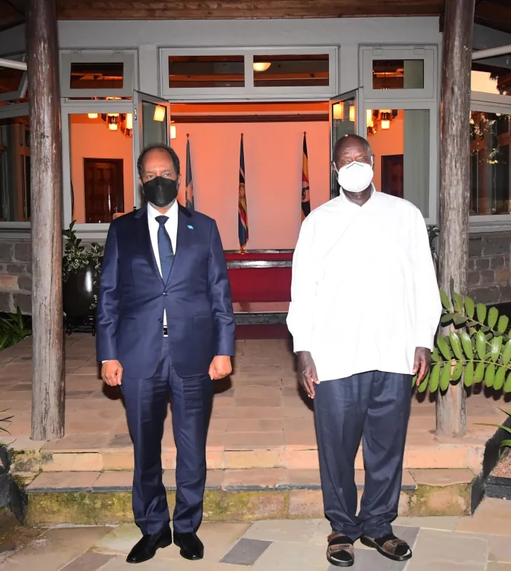 President Museveni receives President Mohamud of Somalia at State House Nakasero