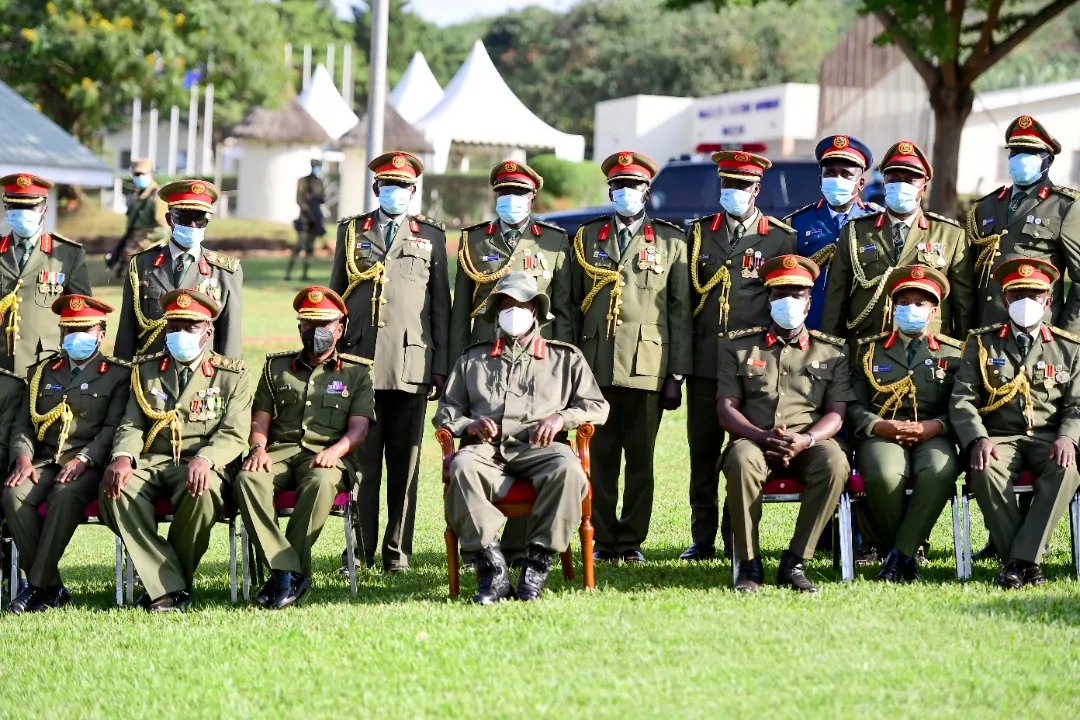 “Fight corruption to avoid being an enemy,” says President Museveni as he passes out 18 senior UPDF officers at NDC-U