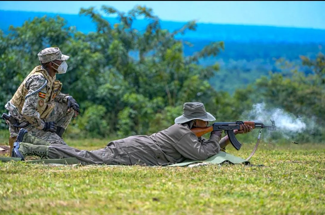 President Museveni leads MPs in shooting exercise, calls for integrity in leadership