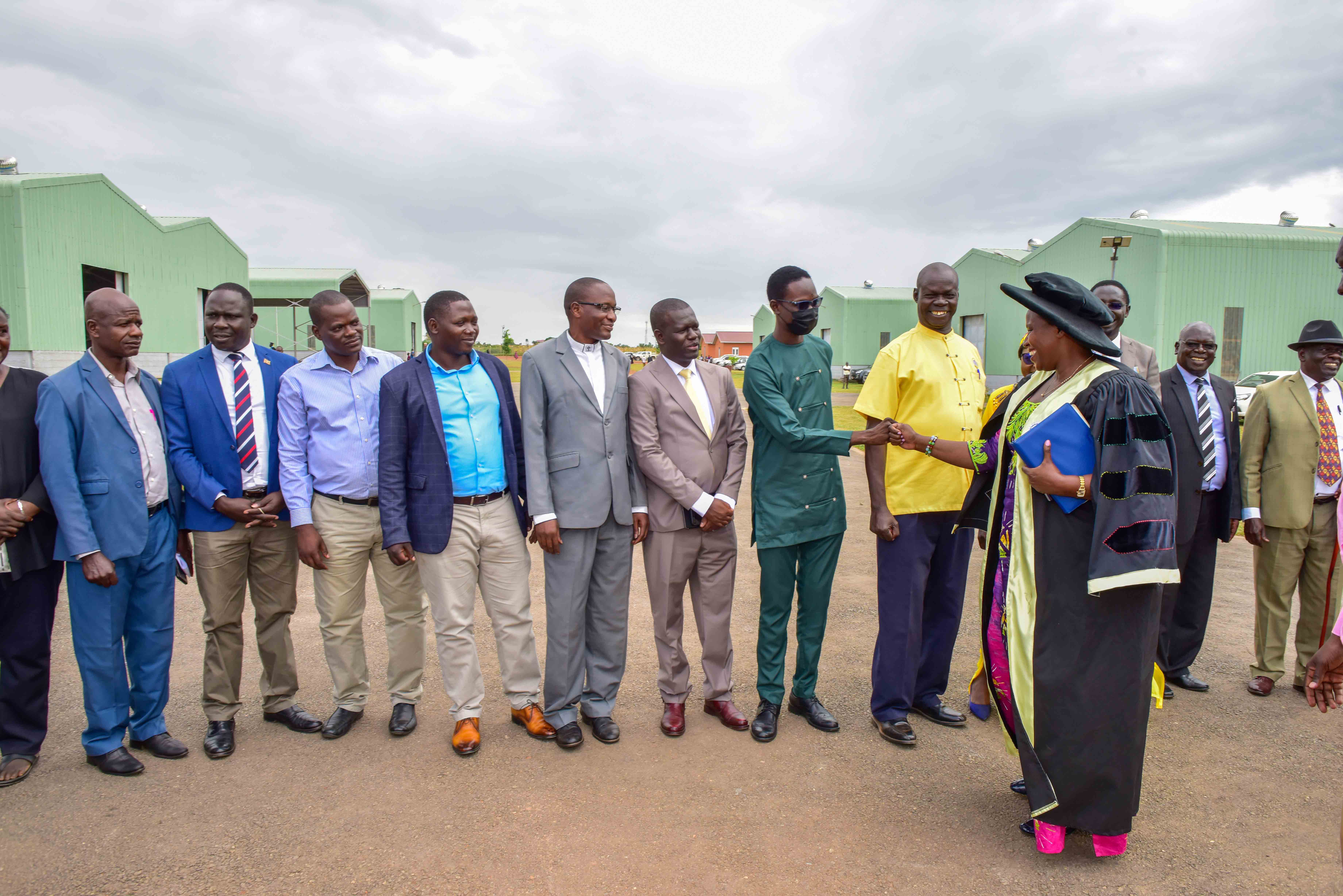 The State House Comptroller Jane Barekye being welcomed as the chief guest for the 1st graduation of the Presidential Initiative for Zonal Industrial Parks for Skills Development, Value Addition and Wealth creation at the Lango Zonal Industrial Hub in Lira district on 3rd January 2023.